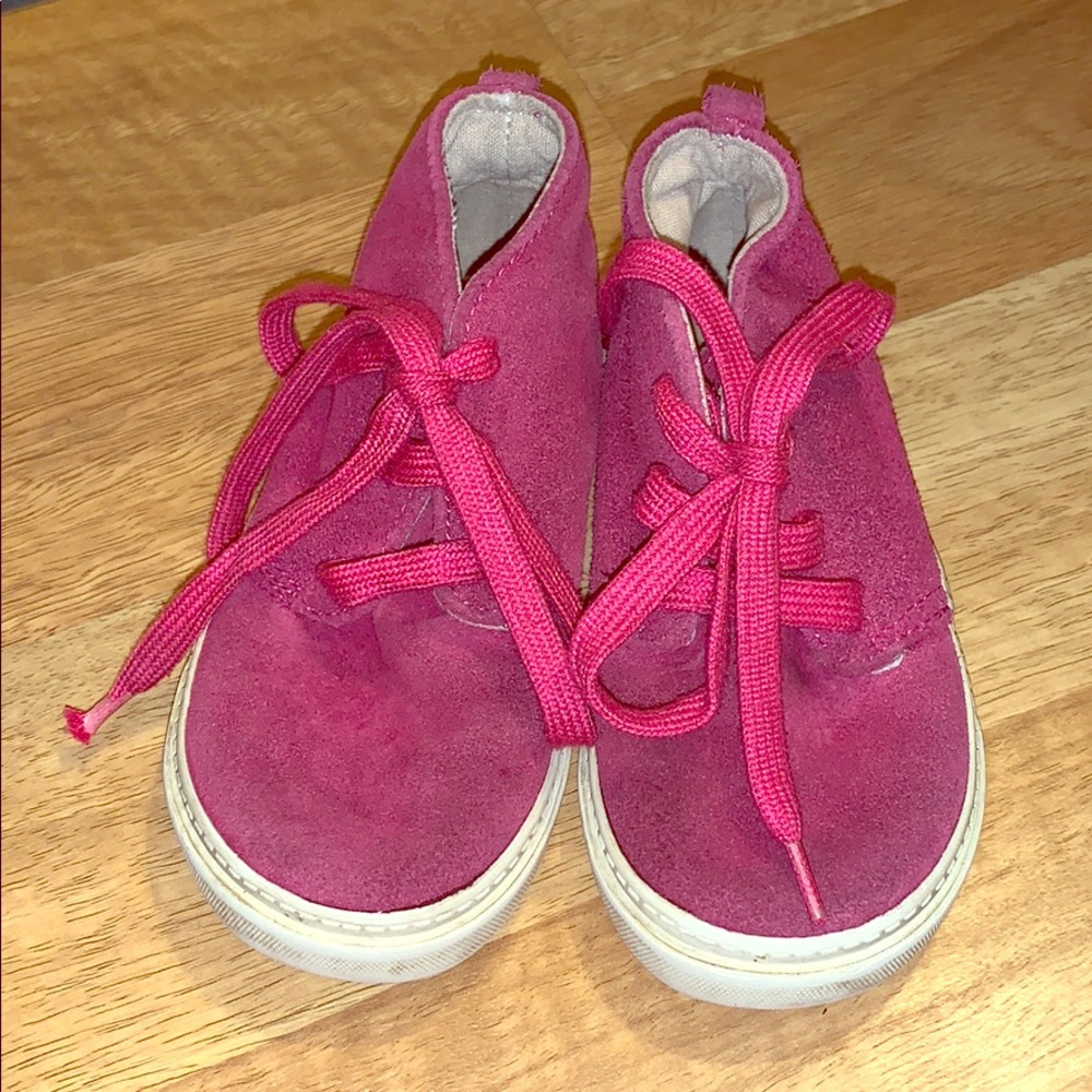 EUC Pink Gap suede booties